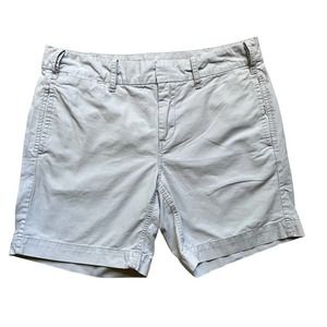 G1 Paper Twill Womens Size 6 Cotton Chino Shorts Light Gray Casual 6.5”Inseam